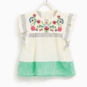 Zara embroidered top
